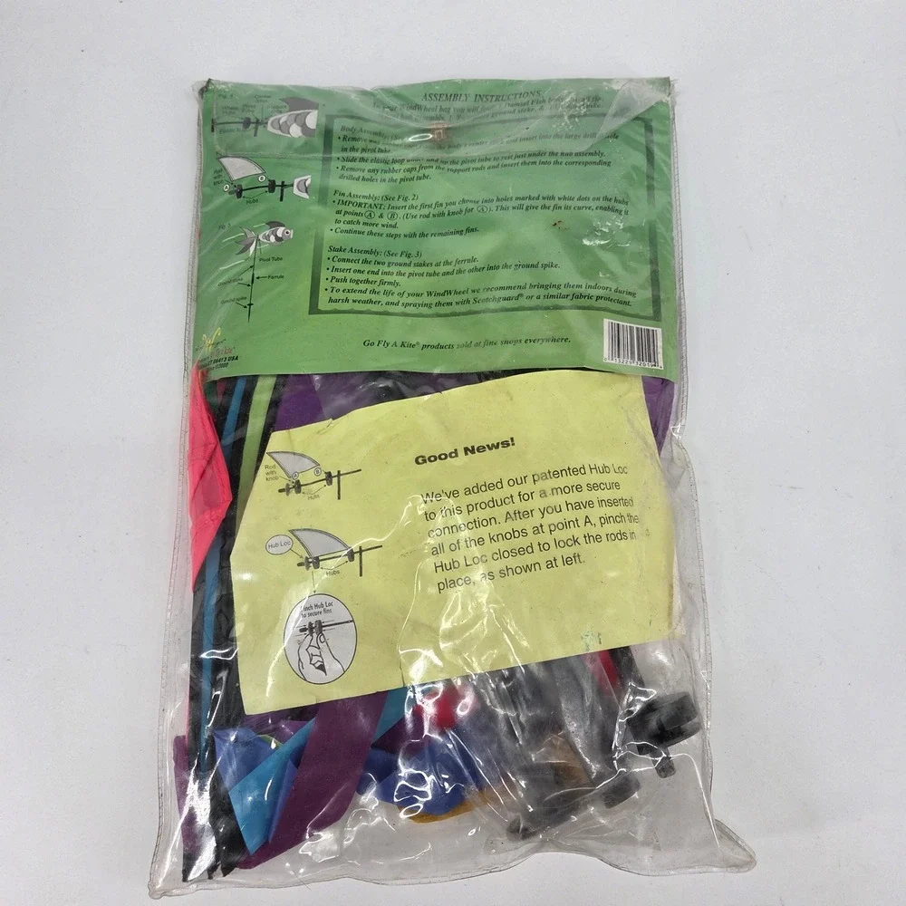 Wind Designs WindWheels Damsel Fish Garden Wind Spinner 14x30 Colorful 32019 NEW